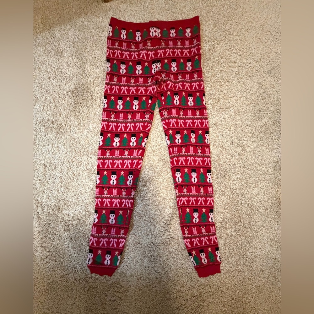Forever 21 Red Holiday Leggings